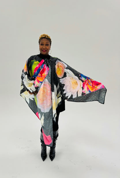Floral Bloom Poncho