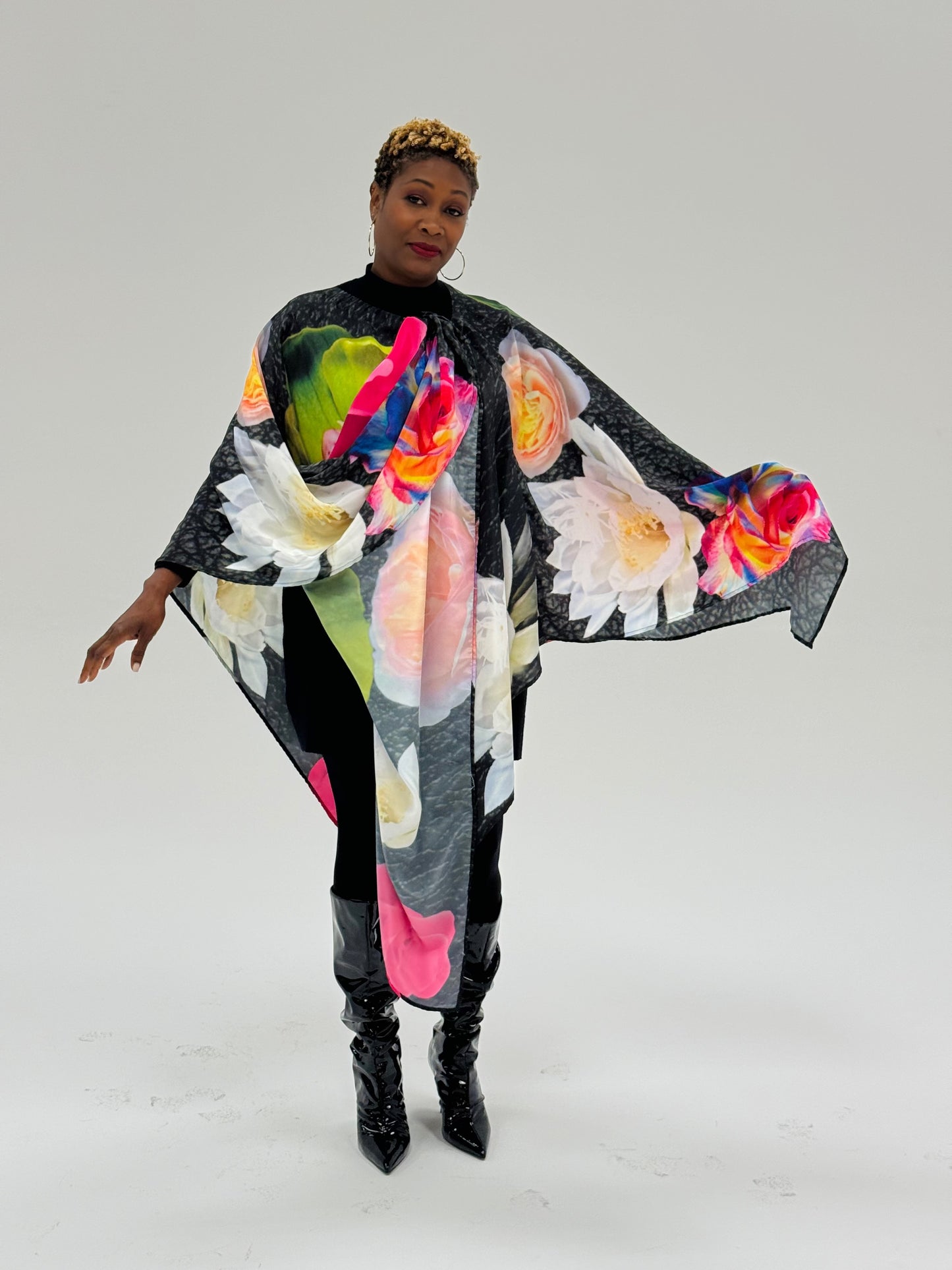Floral Bloom Poncho