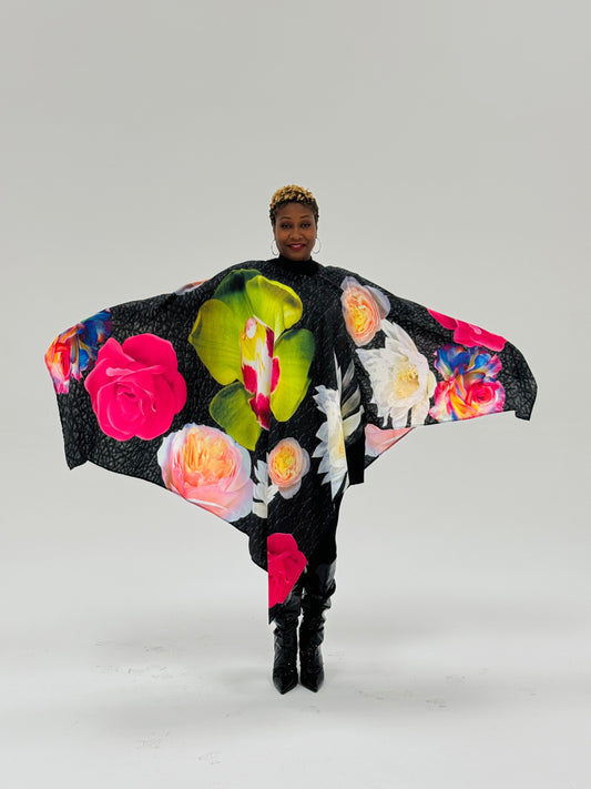 Floral Bloom Poncho