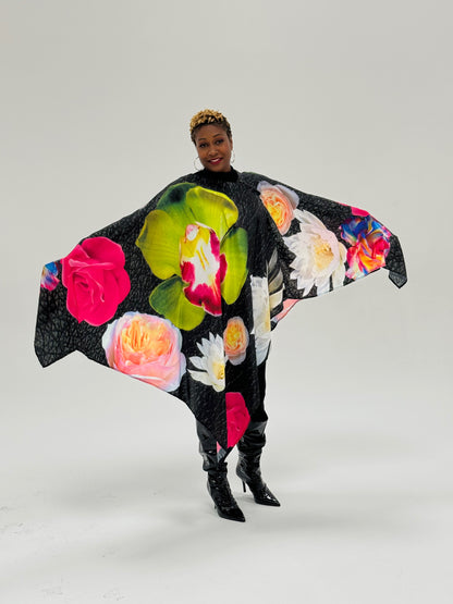 Floral Bloom Poncho