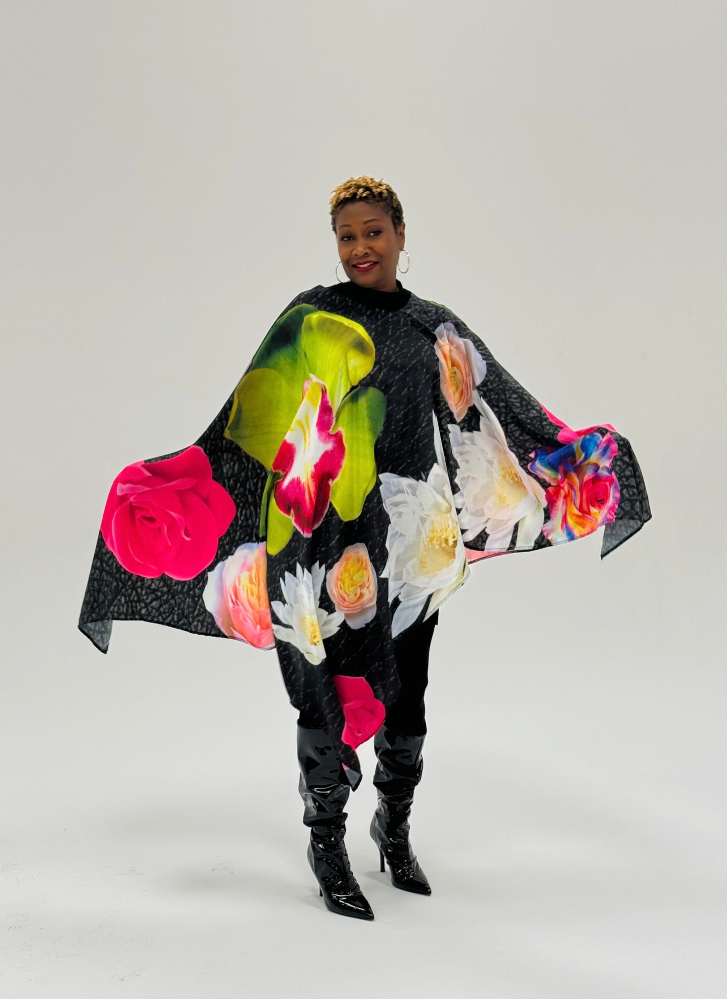 Floral Bloom Poncho